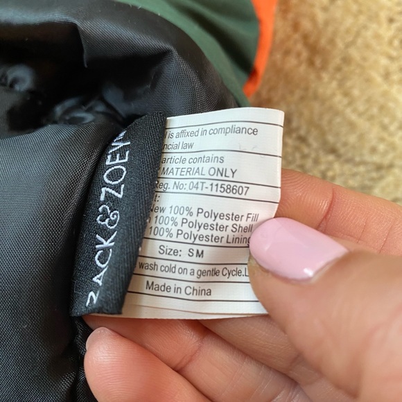 Zack & zoey pet dog clothes / jacket with hoodies size s m - Picture 7 of 9